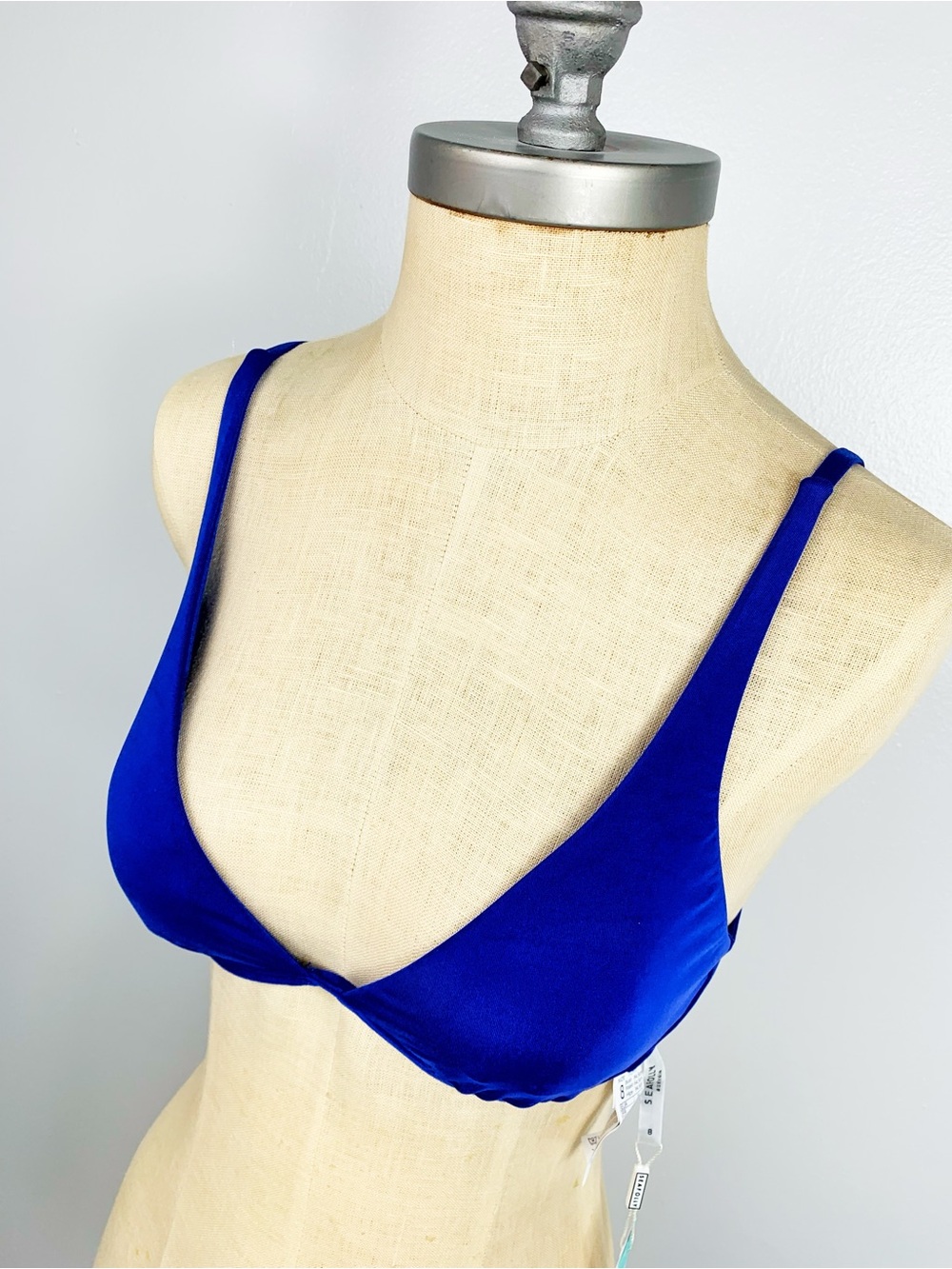 Seafolly Royal Blue Women's Triangle Tie Back Underwire Bikini Top USA 4 NWT - Picture 10 of 15
